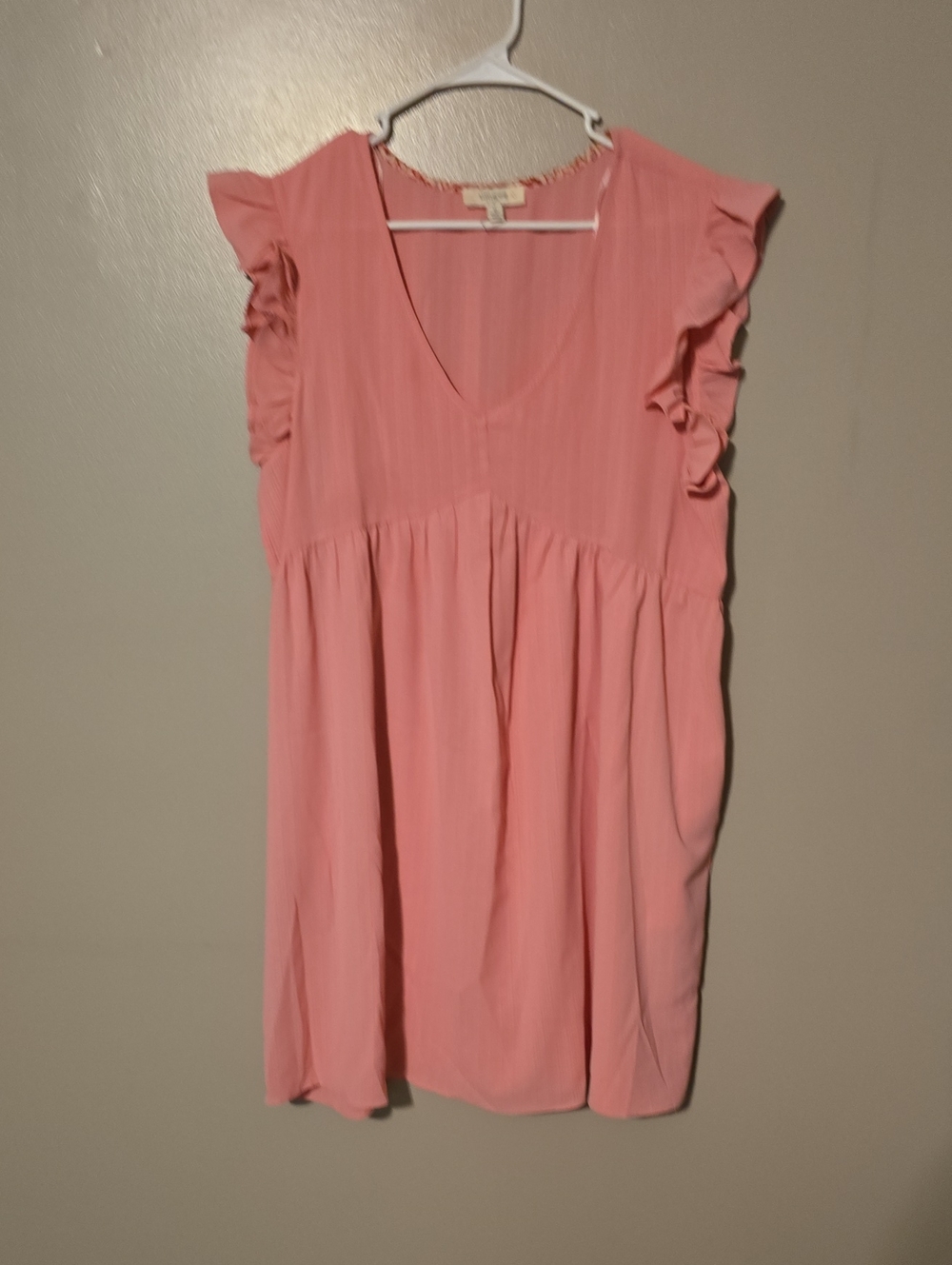 Umgee Fluter Sleeve Mini Dress Pink Womens Size XL